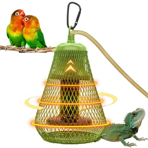 Bird Cage Heater- Reptile Heat Lamp with Shade No Harm ...