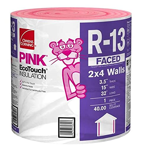 2 Pack Owens Corning R-13 Pink Kraft Faced Fiberglass Insulation ...