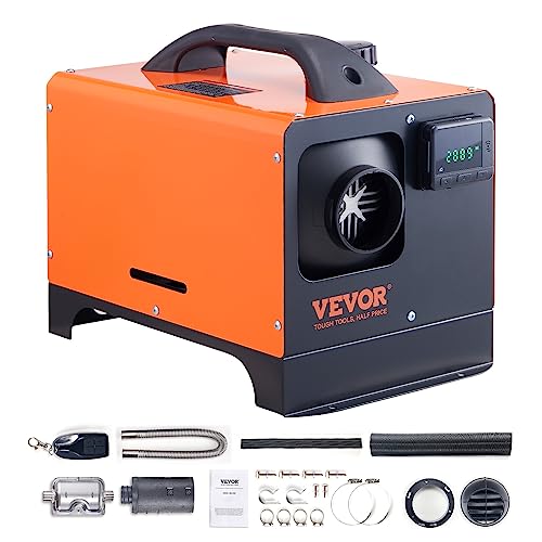 VEVOR 8KW Diesel Heater, Diesel Heater All in One with Remote Control and LCD Screen, Parking Bunk Heater, Fast Heating Low Noise, Portable Diesel Heater for Truck Van RV Trailer Camper and Indoors