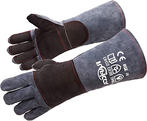 RAPICCA Fireplace Gloves Fire Heat Resistant: Dark-Grey 16IN 932℉ - ...