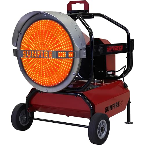 Sunfire SF120 Portable Radiant Heater 120,000 BTU Indoor/Outdoor Commercial Grade Dual Fuel Diesel/Kerosene
