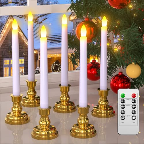 PChero Window Candles with Remote Timer, 6 Packs 7.9