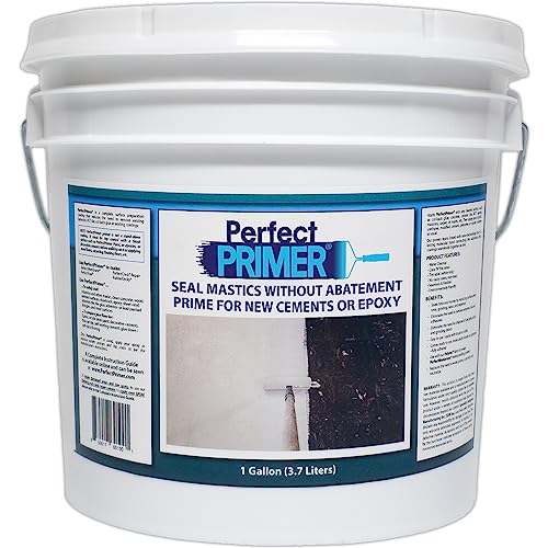 Perfect Primer - The Only Encapsulant that Seals Non-Friable Asbestos and Black Mastic and Primes for New Paint, Epoxy, Tile, Leveling Cements, and more. 1 Gallon (Light Grey)