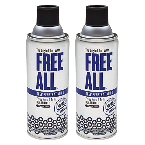 Free All Deep Penetrating Oil Rust Remover, Loosen Rusty Nuts & Bolts, Screws, Clamps, Pipes, 11 oz. Aerosol, 2 Pack