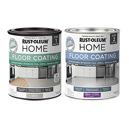 Rust-Oleum 367602 Home Interior Floor Coating Kit, Semi-Gloss Greige 32 Fl Oz (Pack of 2)
